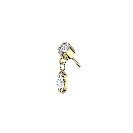 ✨ Titanium Marquise CZ Dangle Threadless Top