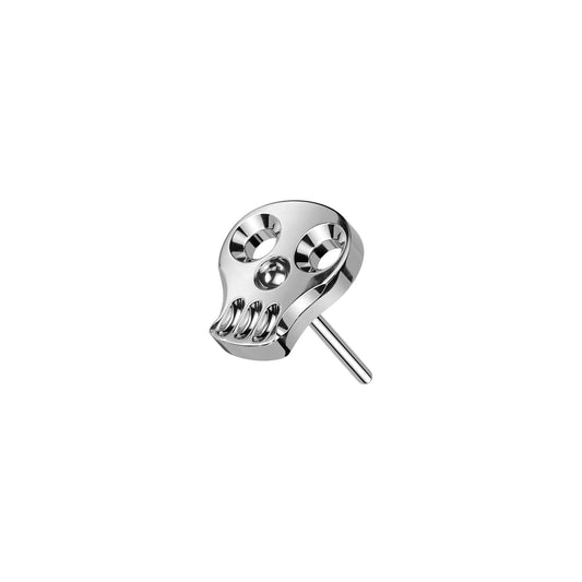 Titanium hollow skull threadless top for helix cartilage ear piercing