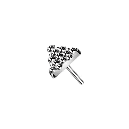 Titanium triangle threadless top for helix cartilage ear piercing