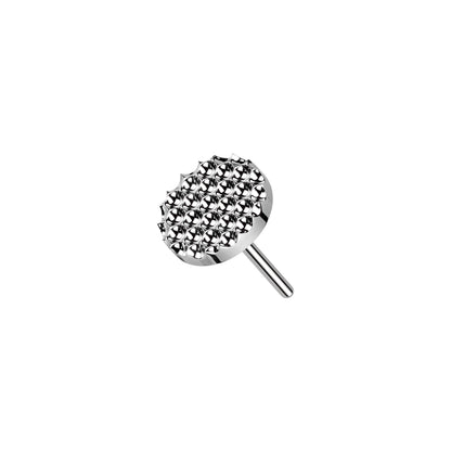 Titanium round threadless top for nose helix cartilage piercing