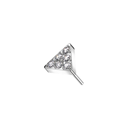 Titanium threadless triangle CZ top geometric modern