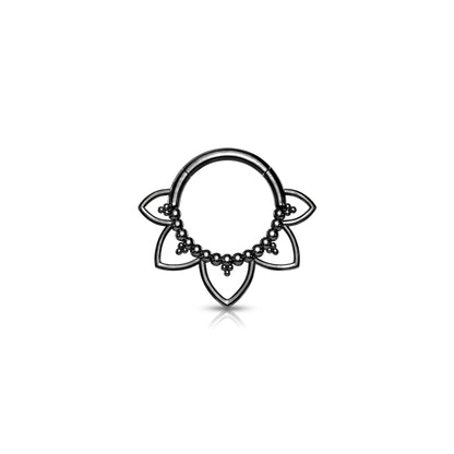 ✨ 16G Flower Design Hinged Clicker Hoop