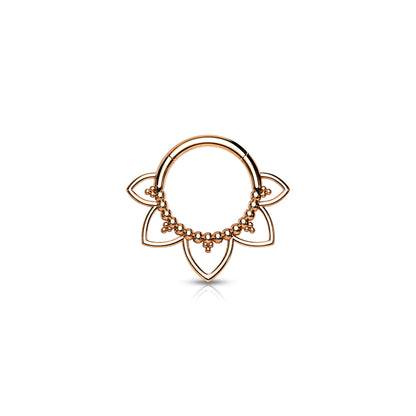 ✨ 16G Flower Design Hinged Clicker Hoop