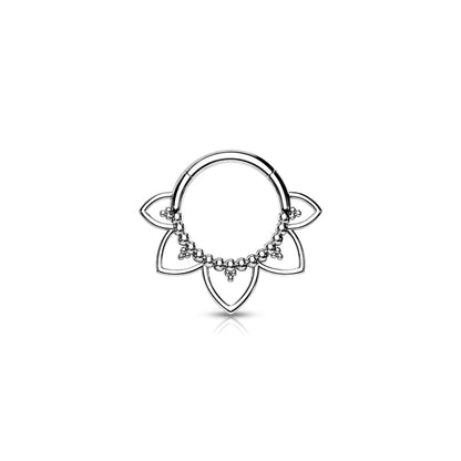 ✨ 16G Flower Design Hinged Clicker Hoop