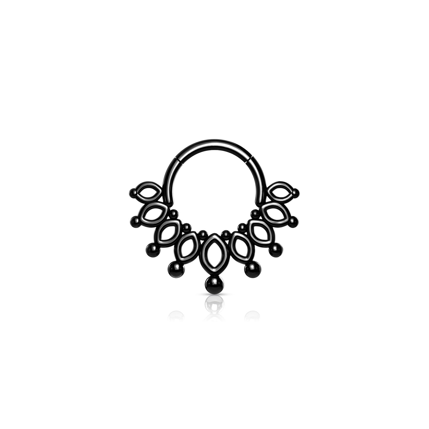 ✨ 16G Beaded End Crown Hinged Clicker Hoop