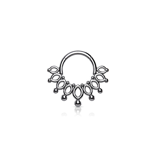 ✨ 16G Beaded End Crown Hinged Clicker Hoop