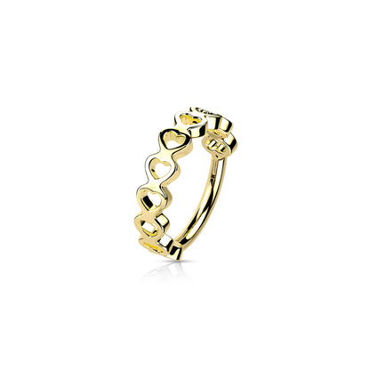 ✨ Stainless Steel Heart Hinged Clicker Hoop 16G