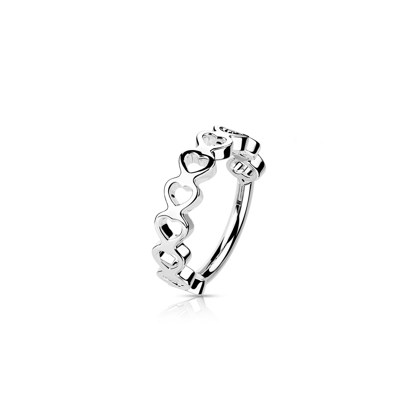 ✨ Stainless Steel Heart Hinged Clicker Hoop 16G