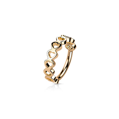 ✨ Stainless Steel Heart Hinged Clicker Hoop 16G