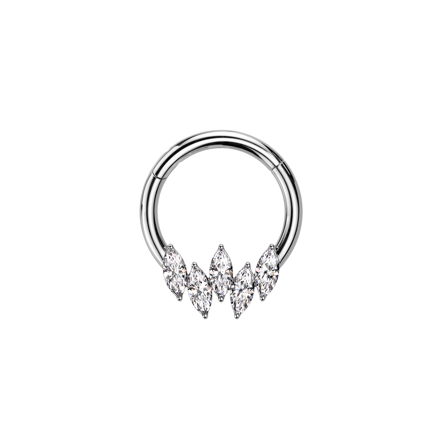 ✨ 16G Marquise CZ Hinged Clicker Hoop