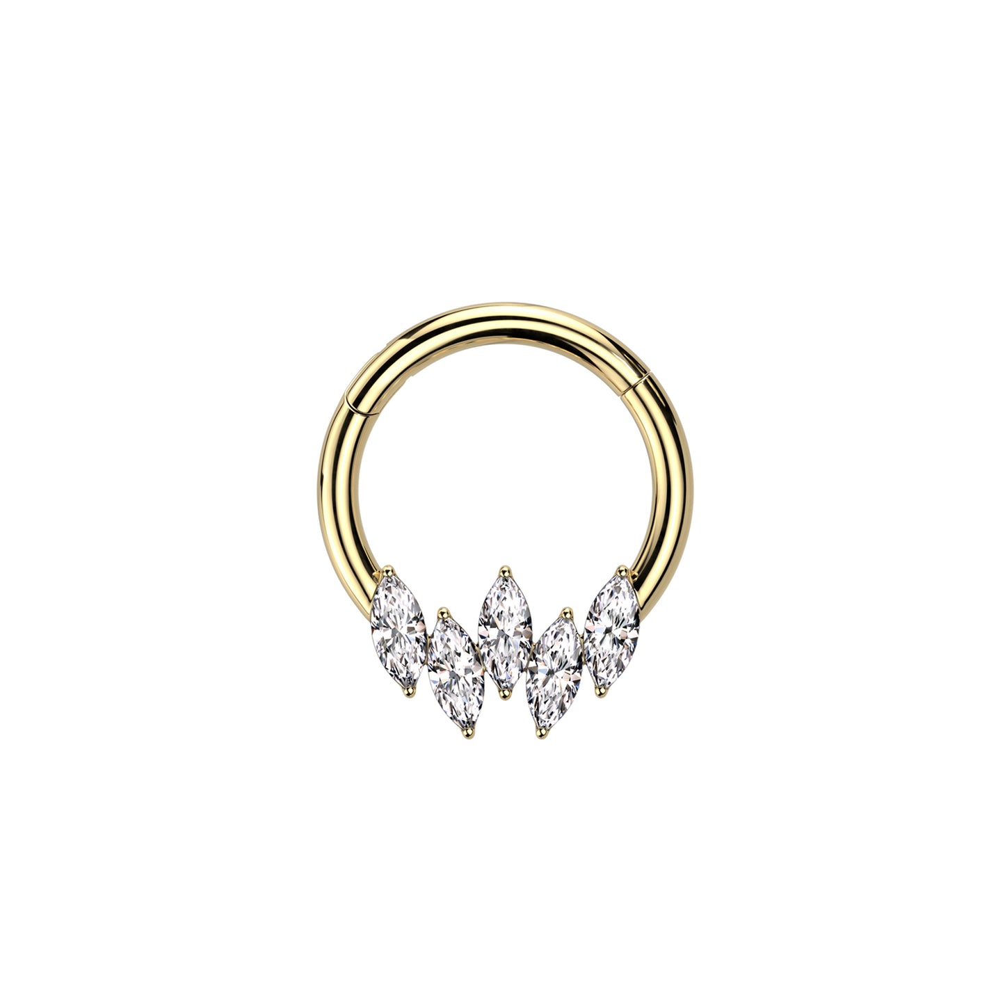 ✨ 16G Marquise CZ Hinged Clicker Hoop