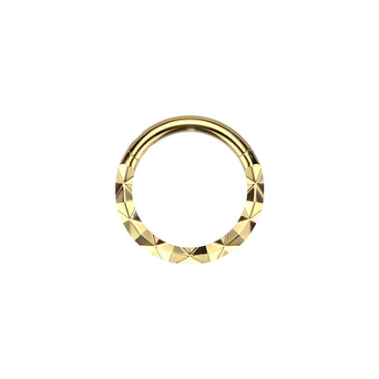 ✨ X-Faceted Hinged Segment Hoop 16G