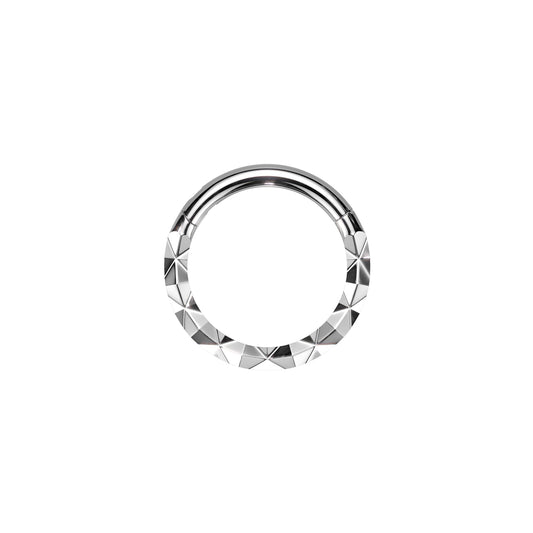 ✨ X-Faceted Hinged Segment Hoop 16G