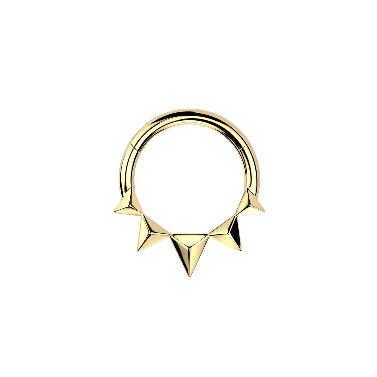 ✨ 316L Surgical Steel Pyramid Hinged Segment Hoop Clicker Ring 16G 8mm