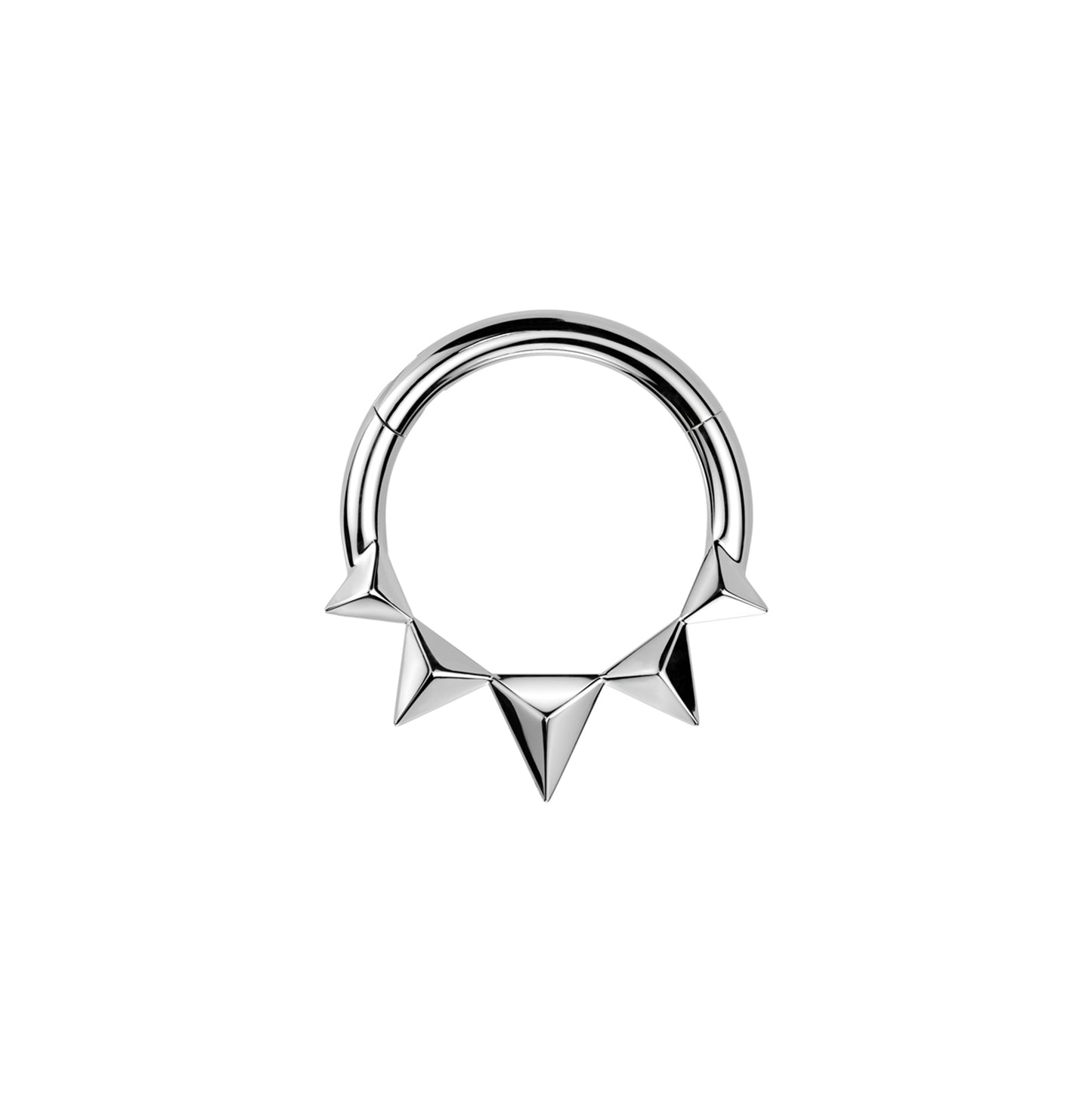 ✨ 316L Surgical Steel Pyramid Hinged Segment Hoop Clicker Ring 16G 8mm