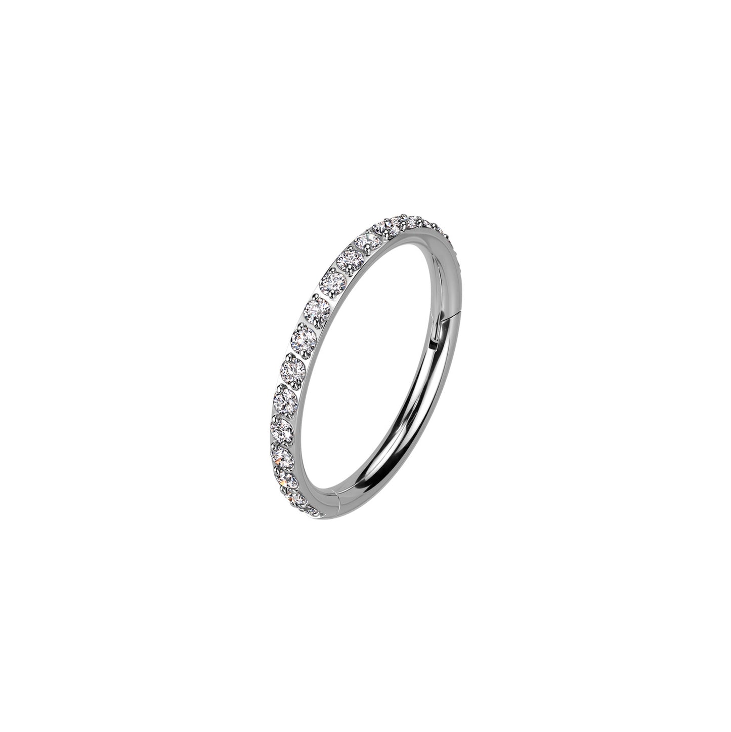 ✨ Hinged CZ Crystal Hoop Ring