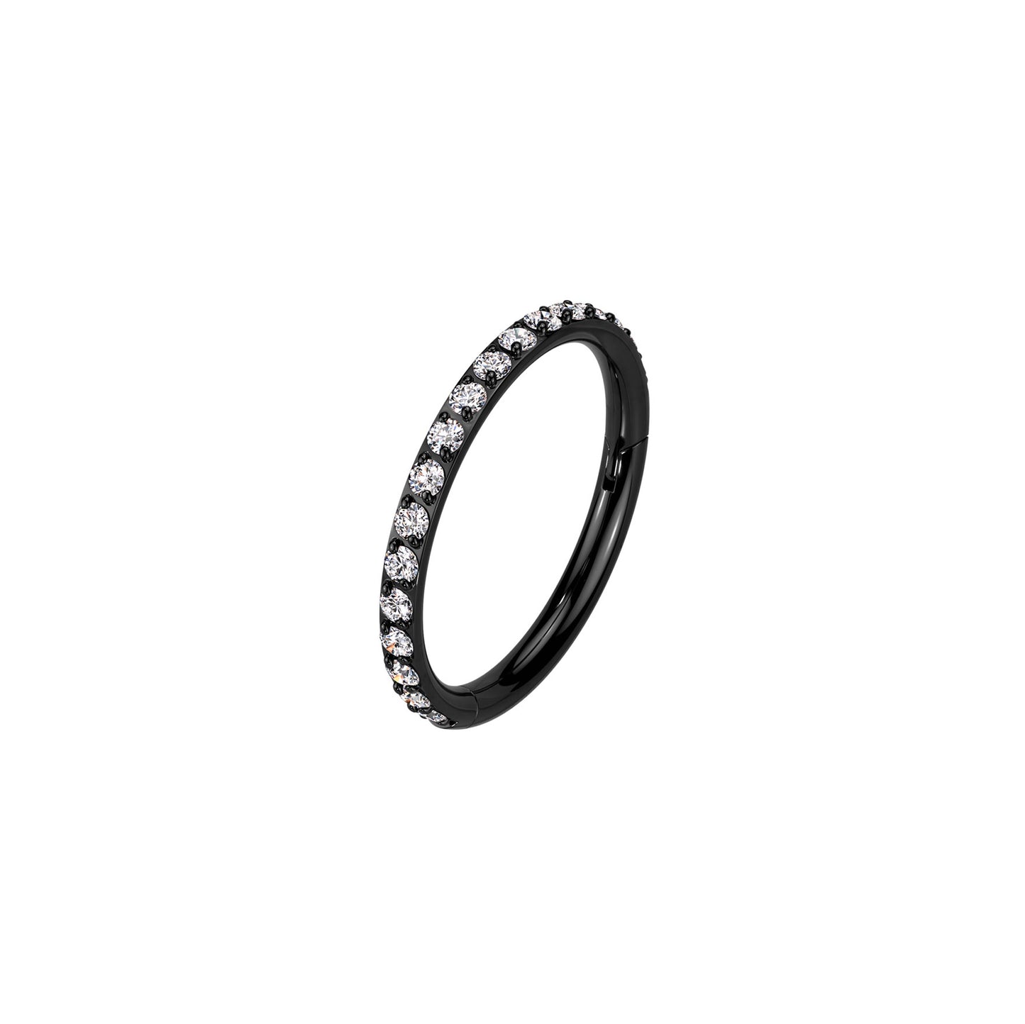 ✨ Titanium Hinged Segment CZ Crystal Hoop Ring 16G 18G