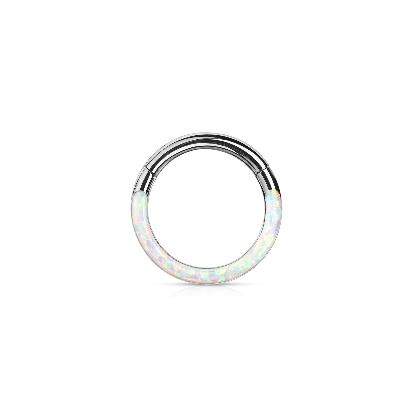 ✨ White Opal Hinged Clicker Hoop