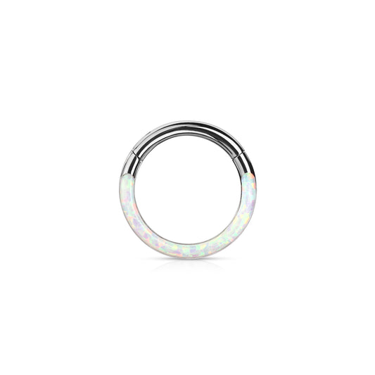 ✨ White Opal Hinged Clicker Hoop