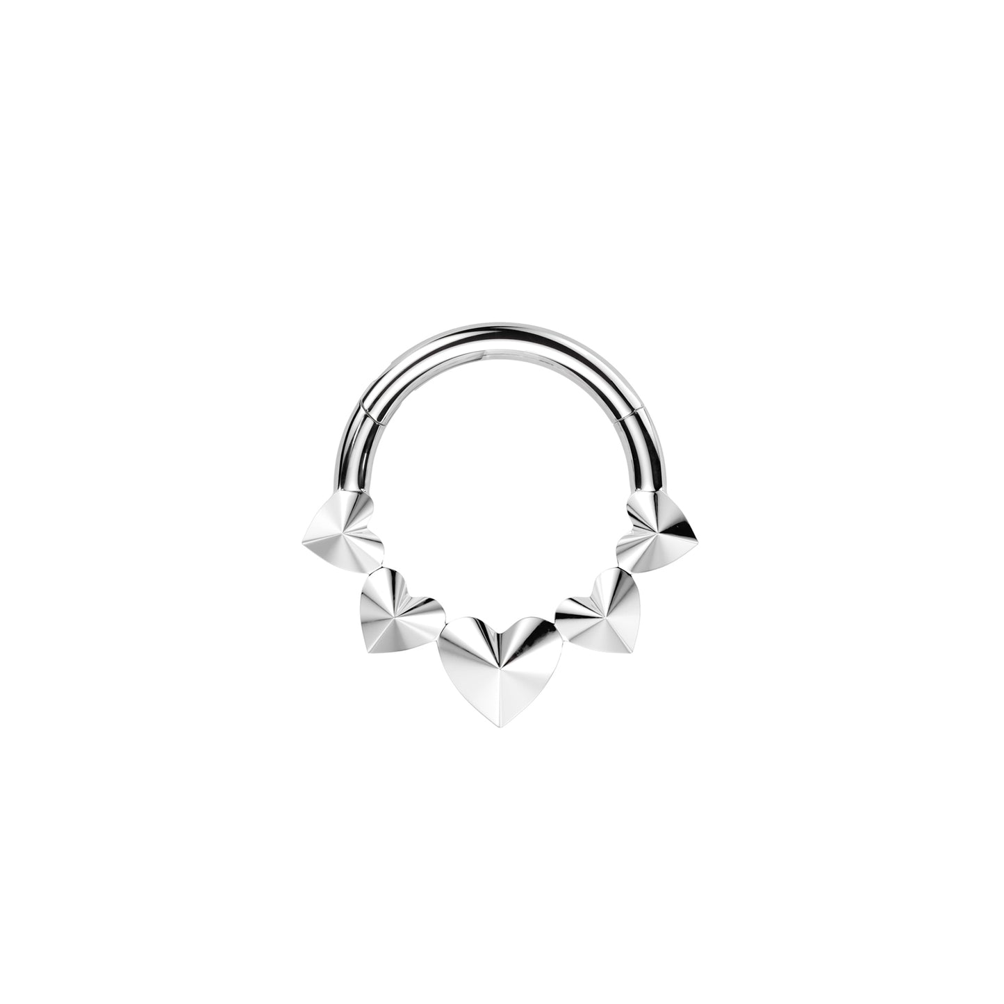 ✨ Titanium 16G Heart Facing Hinged Segment Hoop