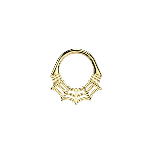 ✨ 16G Titanium Spider Web Hinged Segment Ring