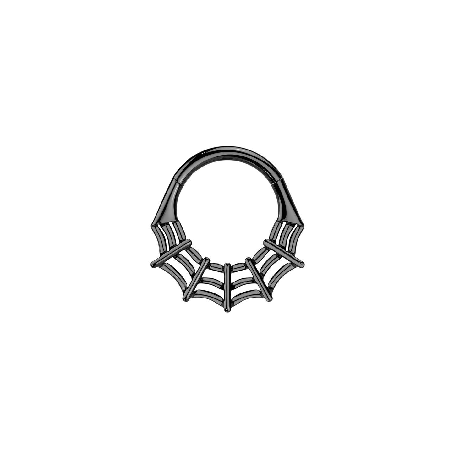 ✨ 16G Titanium Spider Web Hinged Segment Ring