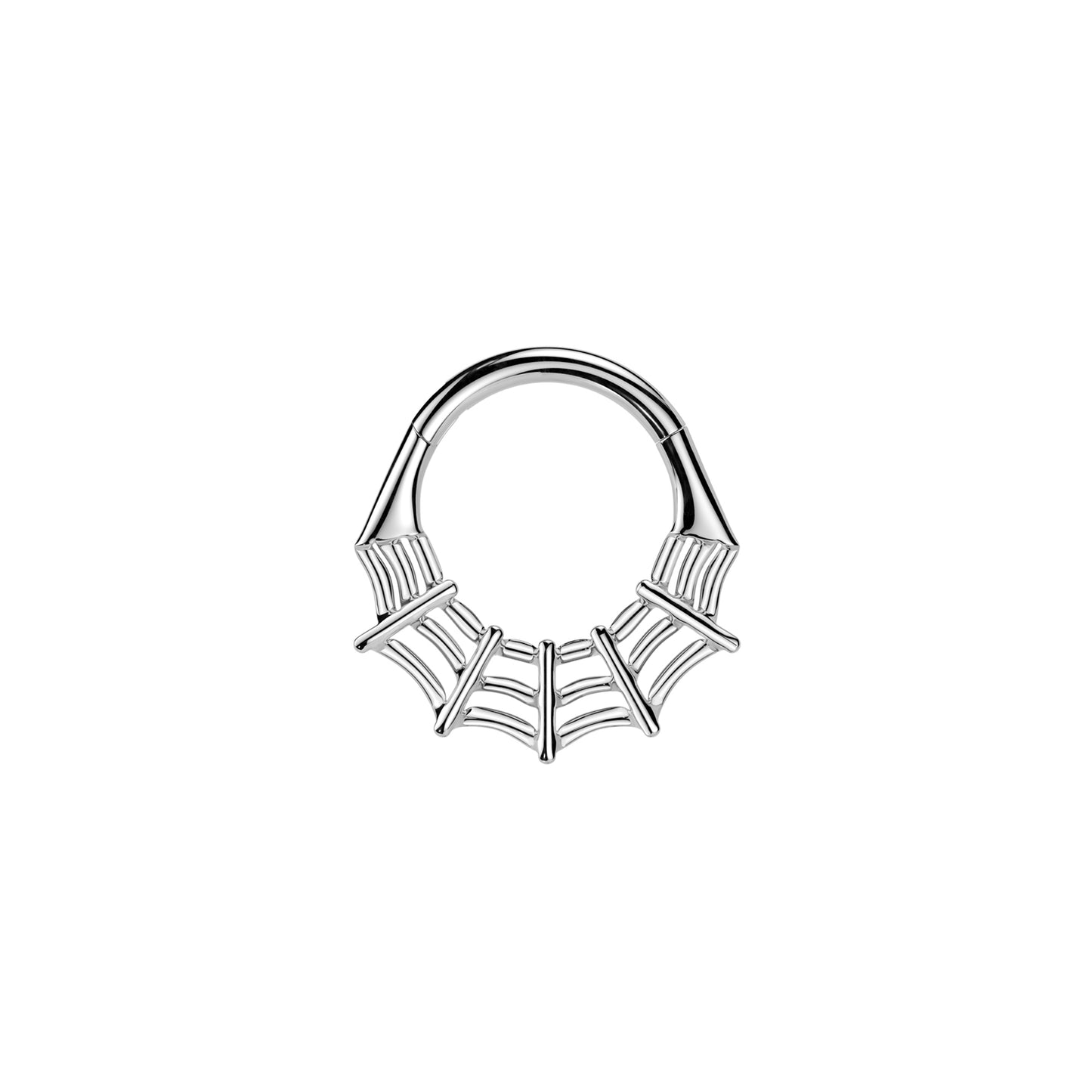 ✨ 16G Titanium Spider Web Hinged Segment Ring