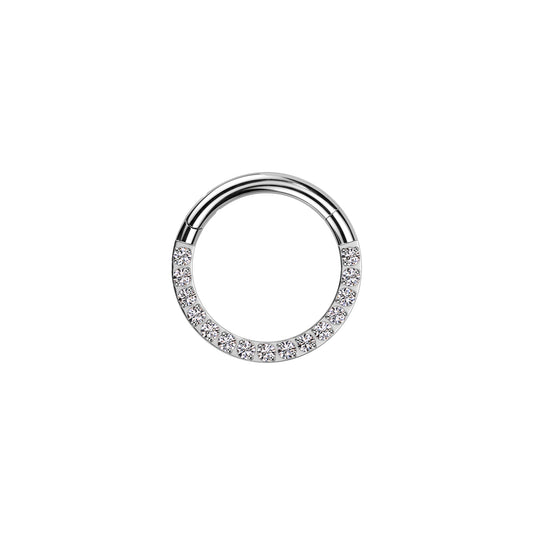 ✨ Titanium Hinged Segment Hoop with CZ Front