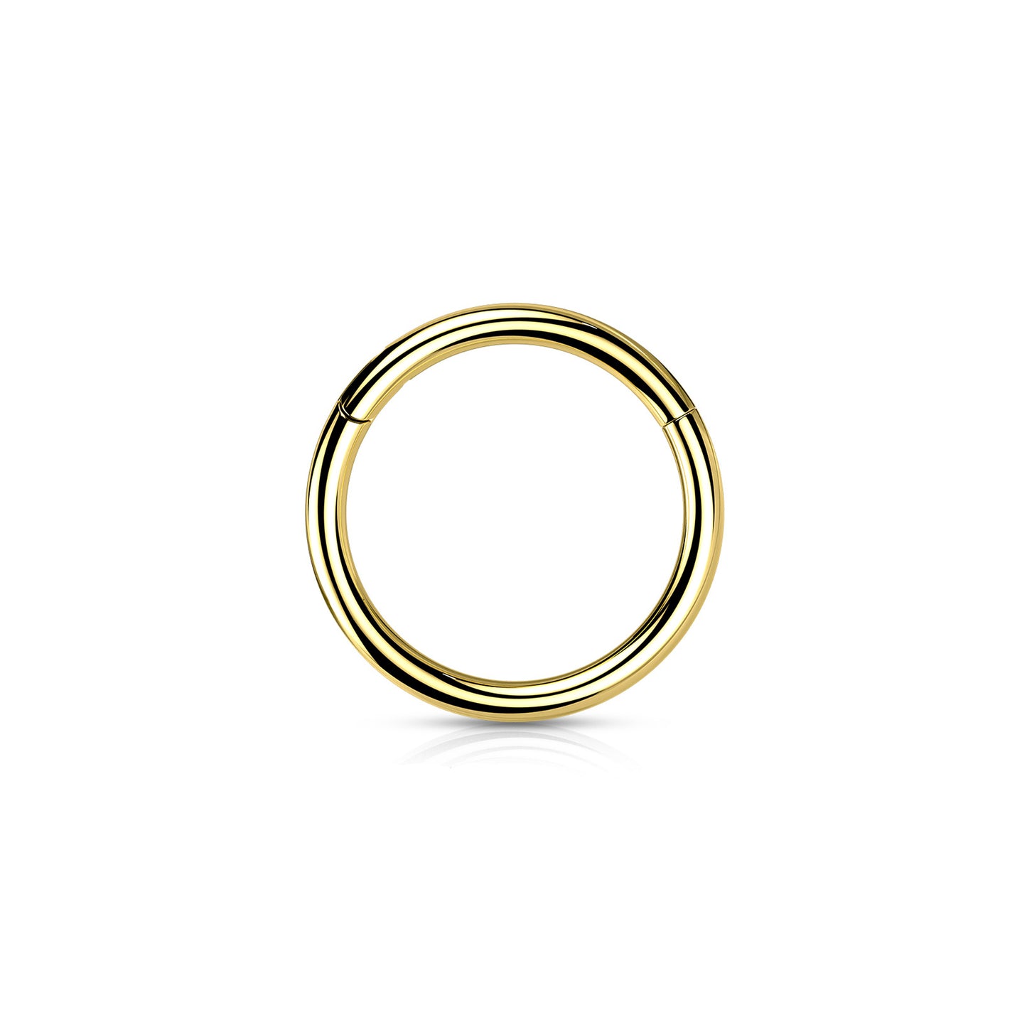 ✨ Gold Titanium Plain Hinged Clicker Hoop Ring