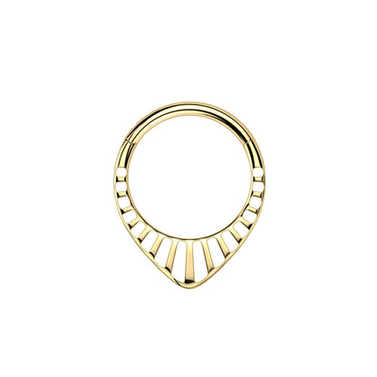 gold Implant grade titanium hinged hoop ring for daith piercing

