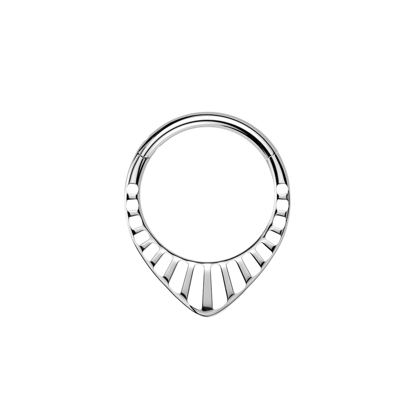 Implant grade titanium hinged hoop ring for daith piercing

