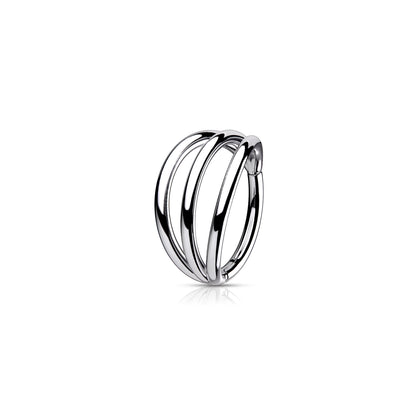 ✨ Titanium Triple Hoop Hinged Clicker Hoop Earring