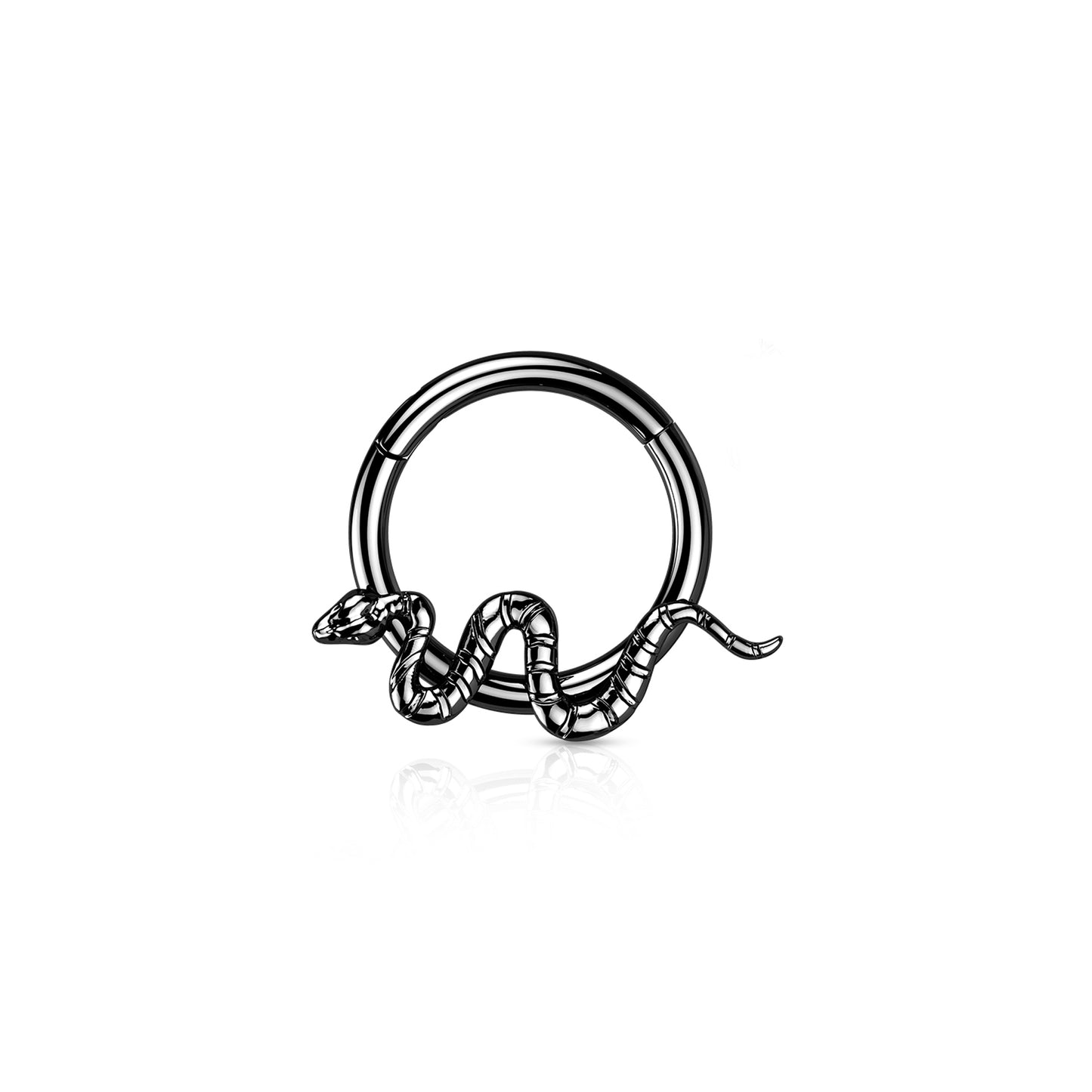 ✨ Titanium Snake Hinged Clicker Hoop 16G