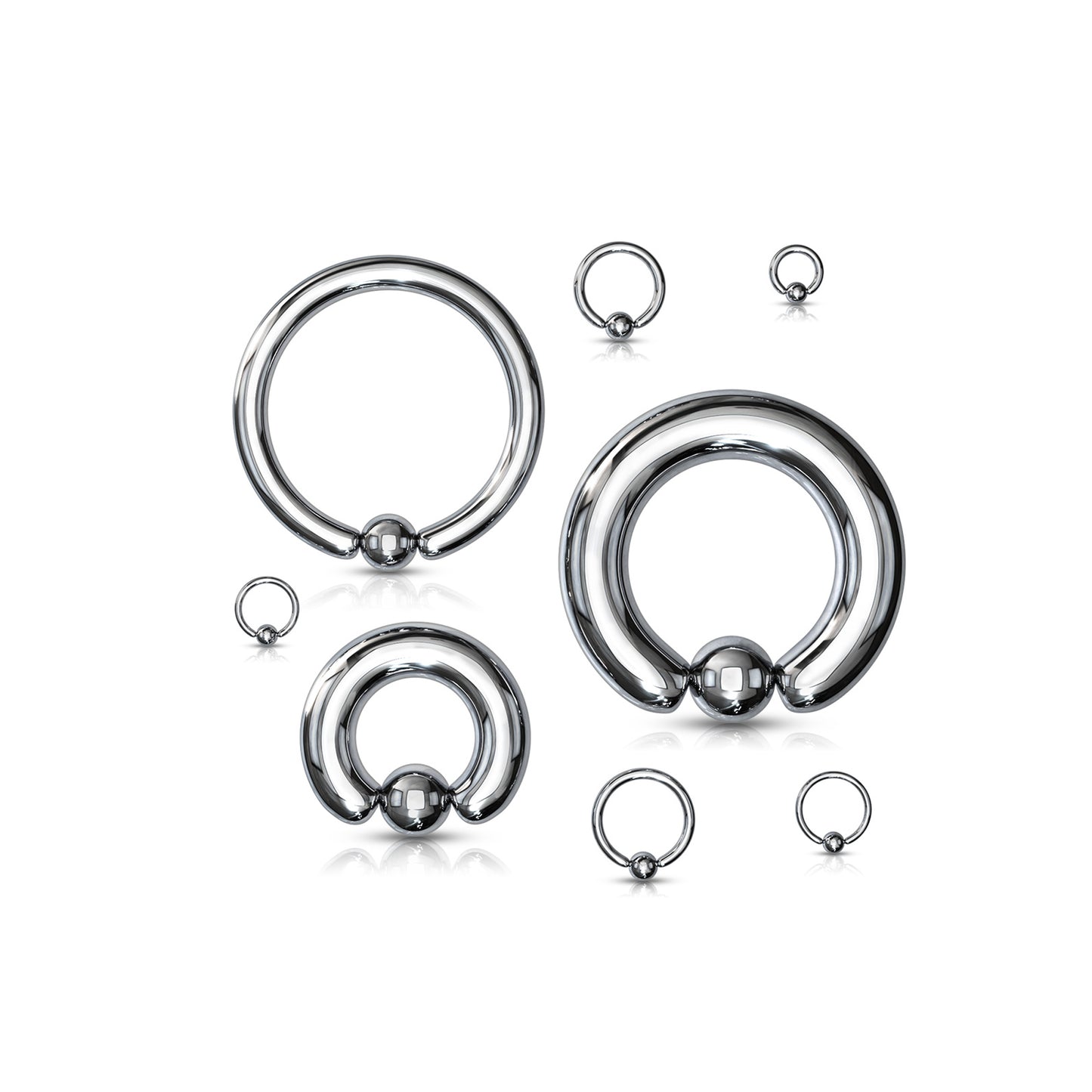 ✨ Stainless Steel Captive Bead Hoop Ring