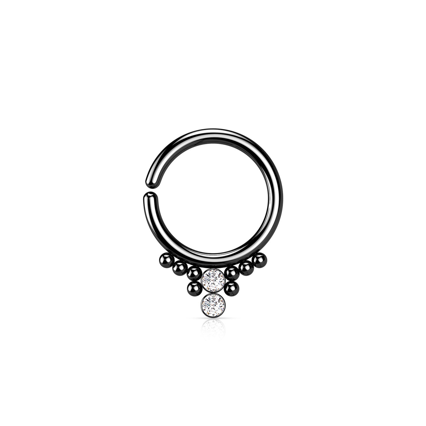 ✨ Bendable Hoop with 2-Round CZ and cluster Beads