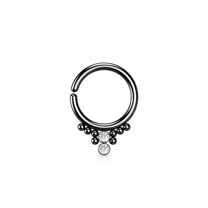 ✨ Bendable Hoop with 2-Round CZ and cluster Beads