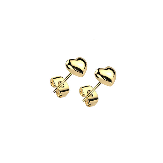 ✨ Surgical Steel 3D Heart Shaped Stud Earrings