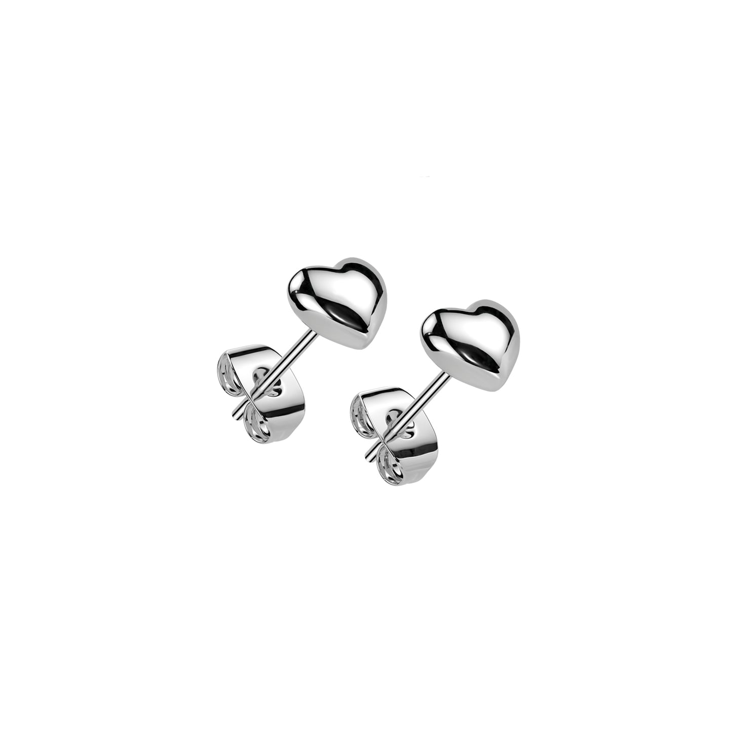 ✨ Surgical Steel 3D Heart Shaped Stud Earrings