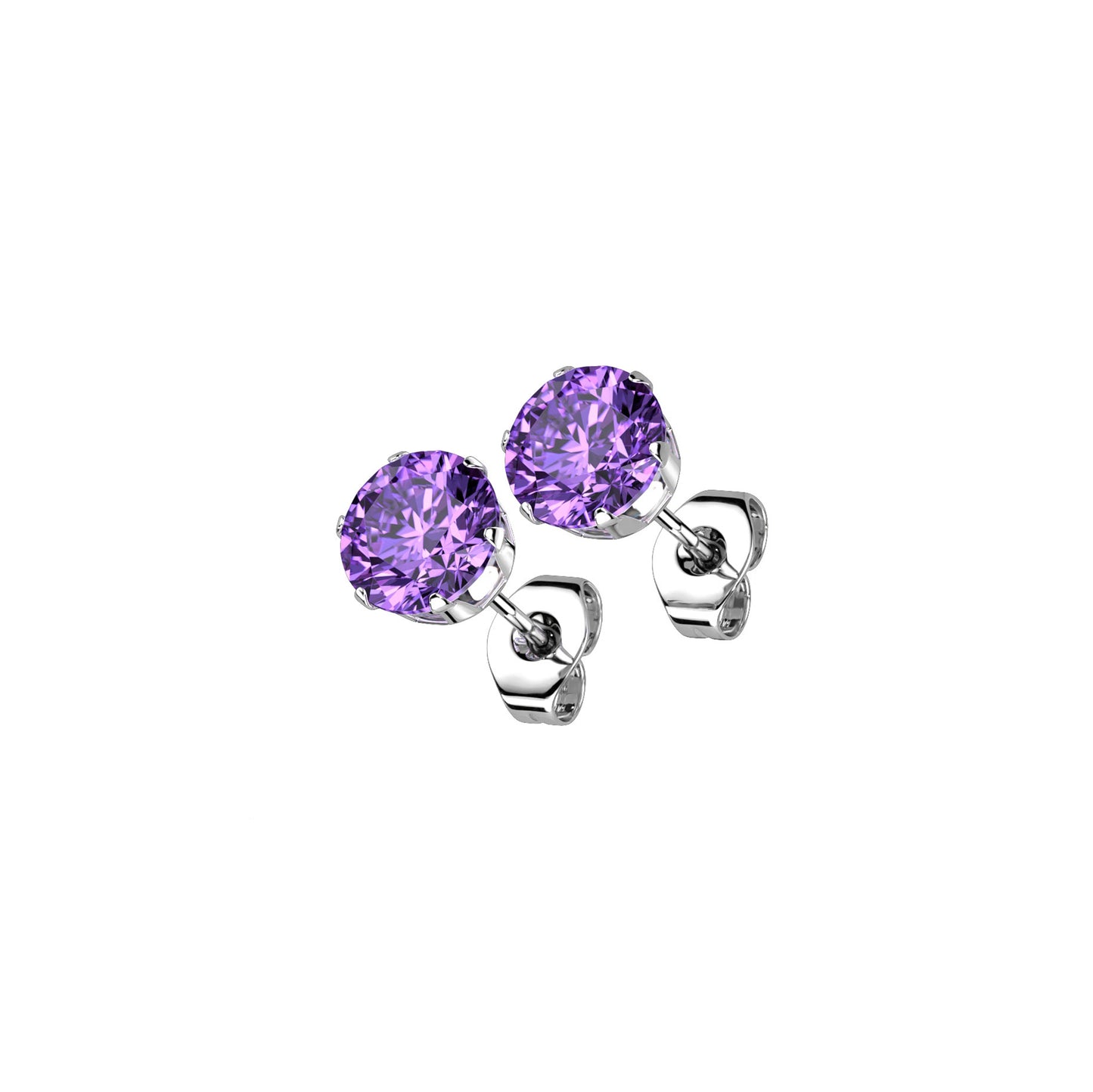 ✨ Surgical Steel Tanzanite CZ Stud Earrings