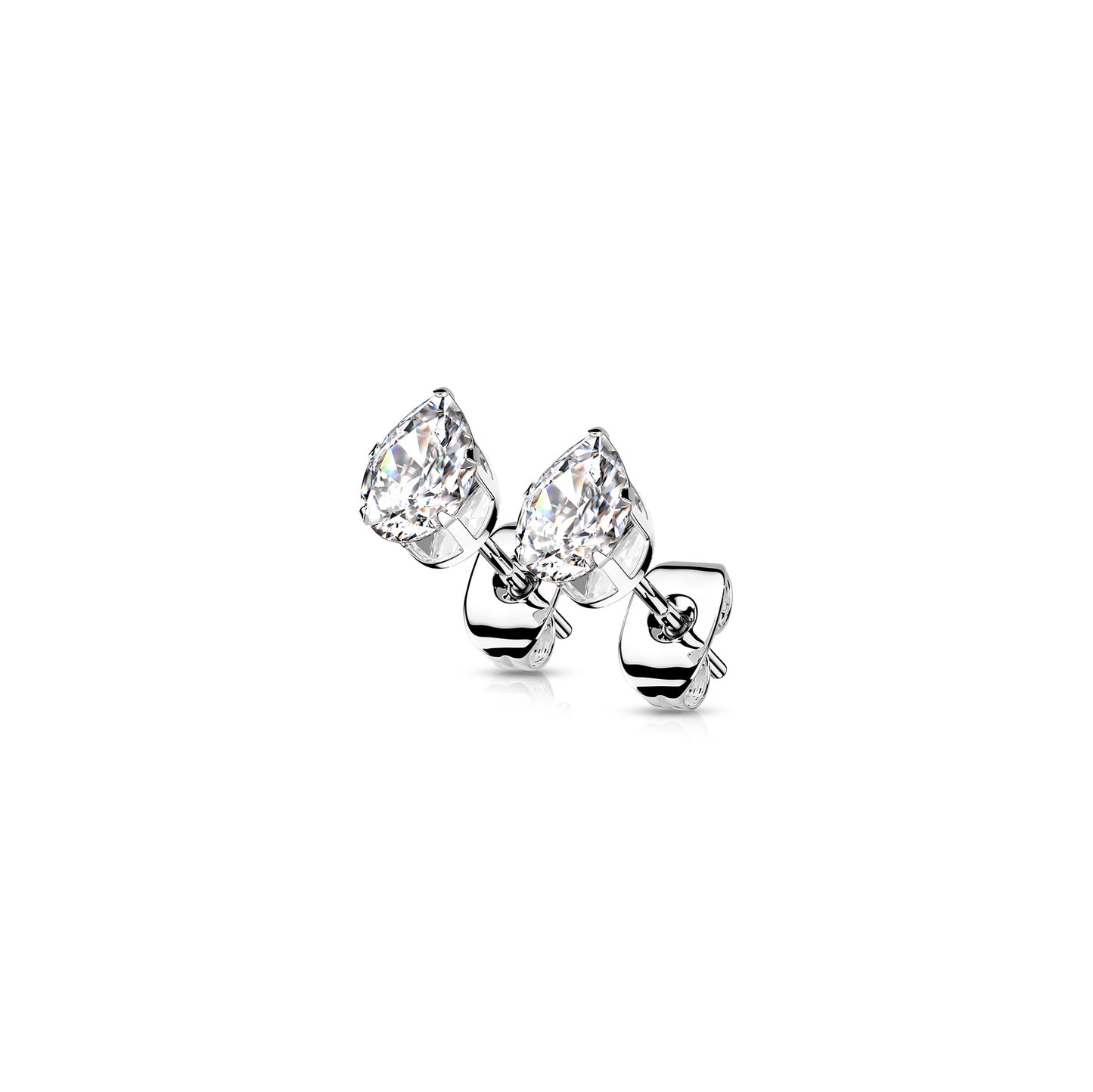 ✨ Surgical Steel Teardrop CZ Stud Earrings