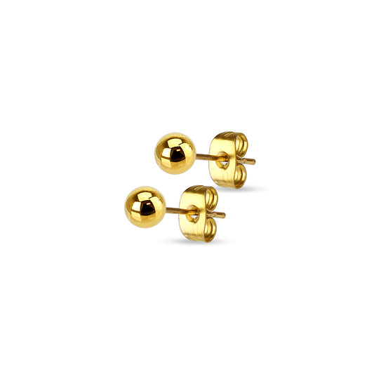 ✨ Gold Surgical Steel Round Ball Stud Earrings