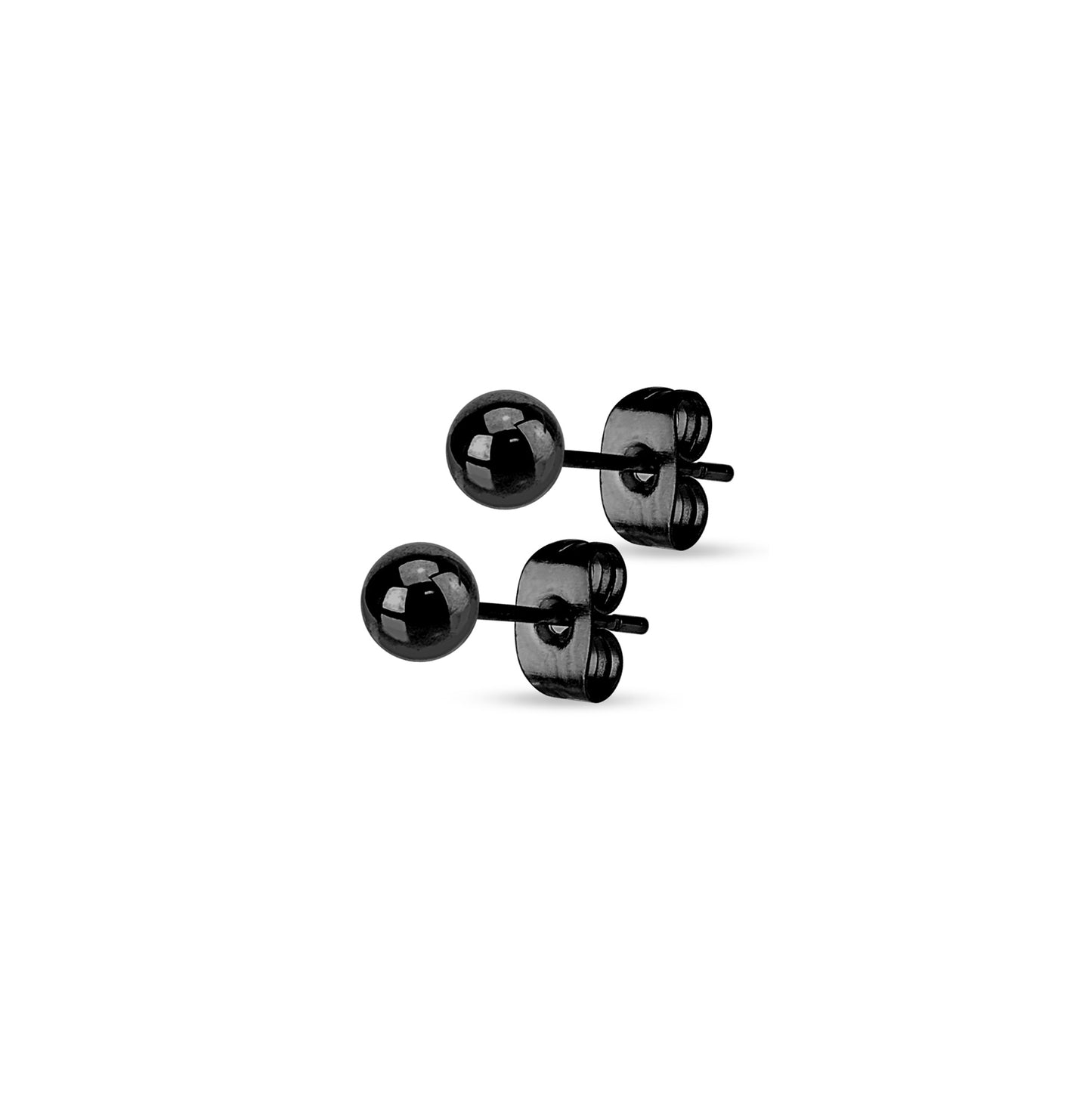 ✨ Black Surgical Steel Round Ball Stud Earrings