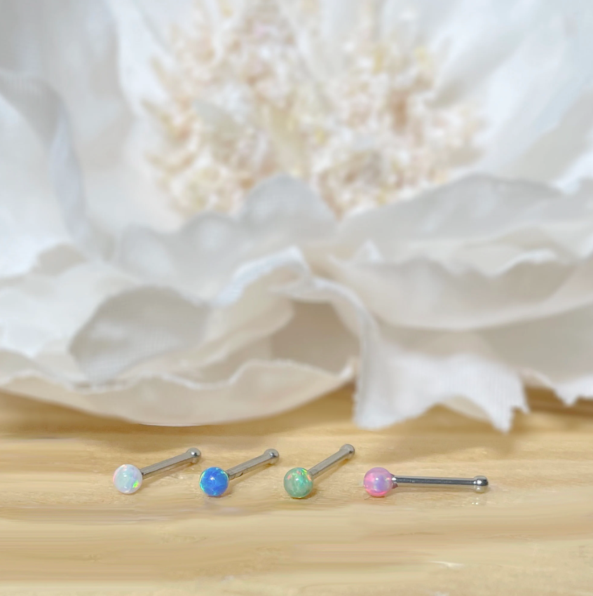 ✨ Opal Ball Nose Bone Stud 20G