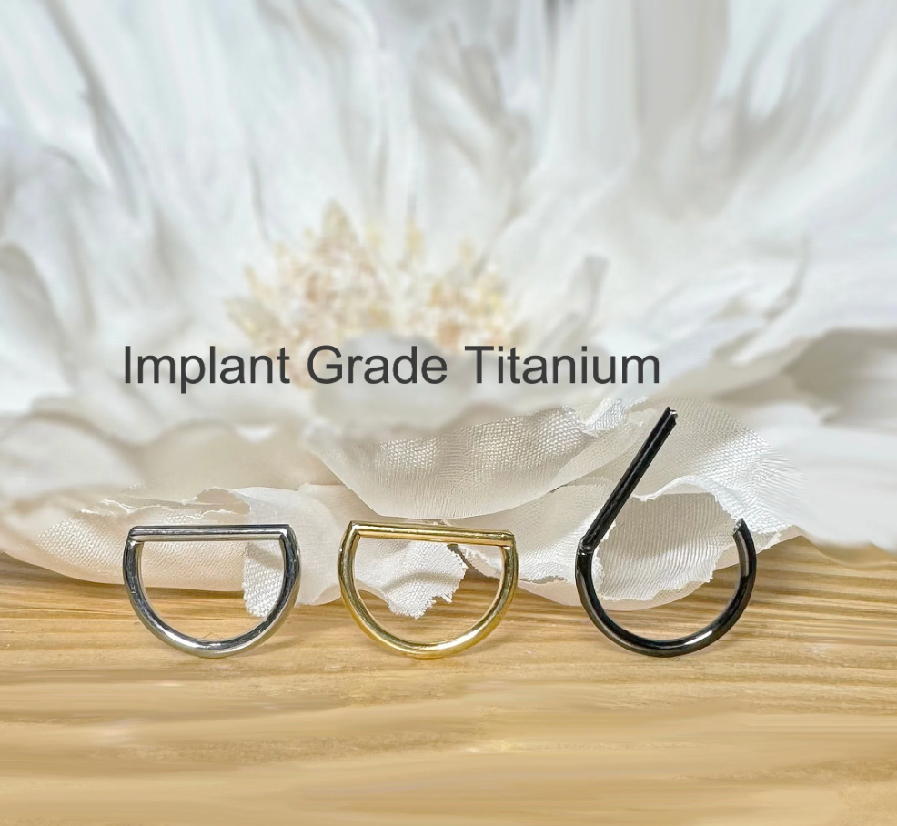 ✨ Titanium D-Shaped Hinged Segment Hoop 16G