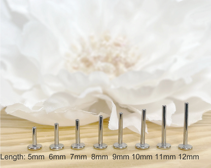 ✨ Titanium Prong-Set Pink Star CZ Top Push-In Labret Bar Stud