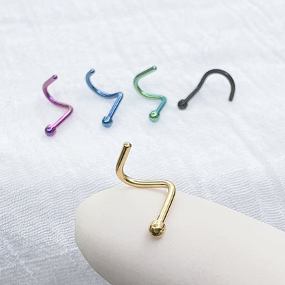 ✨ 20G 18G Titanium IP over 316L Surgical Steel Nose Screw Dome Top