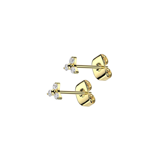 ✨ Implant Grade Titanium Trinity CZ Stud Earring