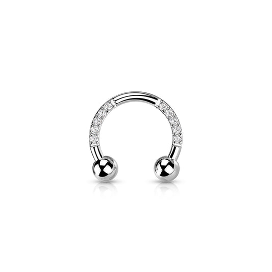 ✨  Titanium Horseshoe Circular Barbells with CZ