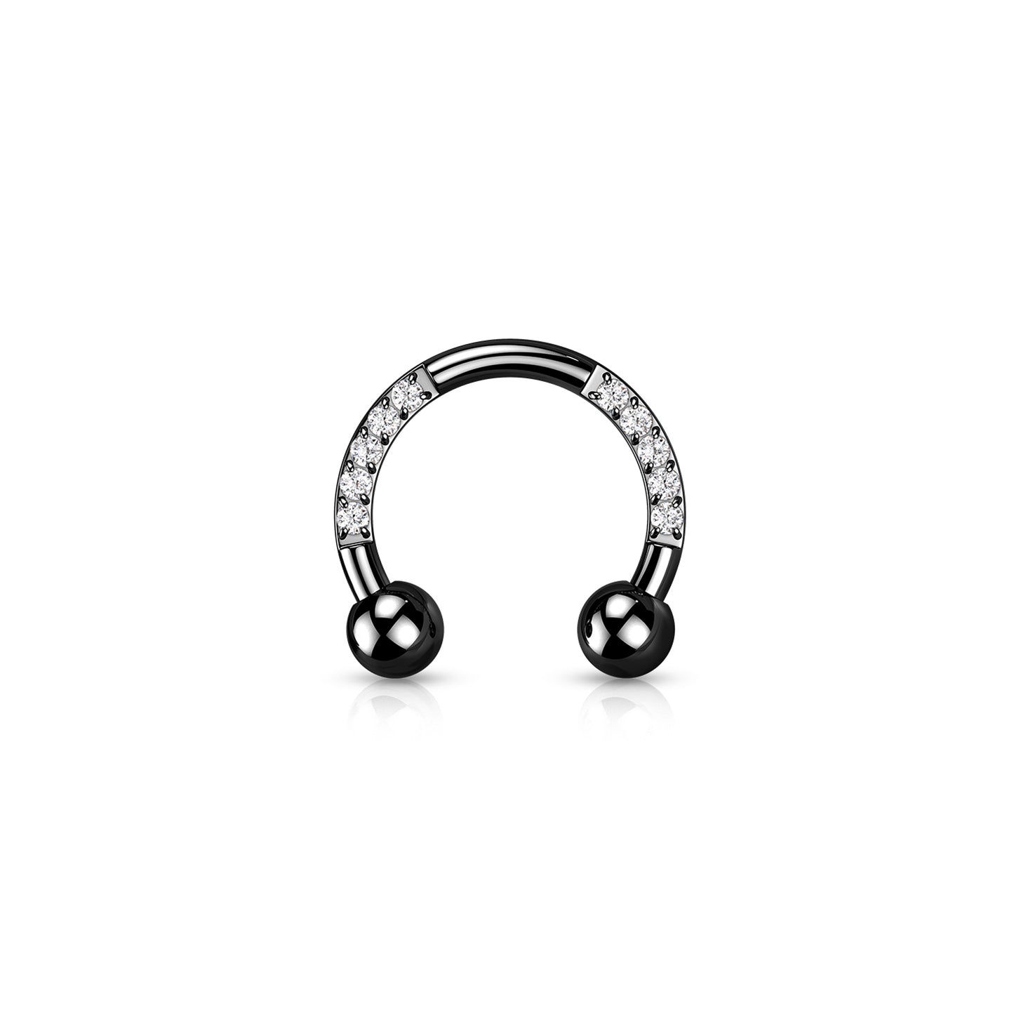 ✨  Titanium Horseshoe Circular Barbells with CZ