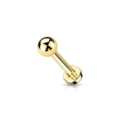 ✨Titanium Internally Threaded Ball Top Flat Back Labret 16G